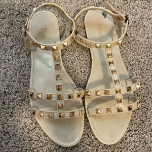 Beige Studded Sandals